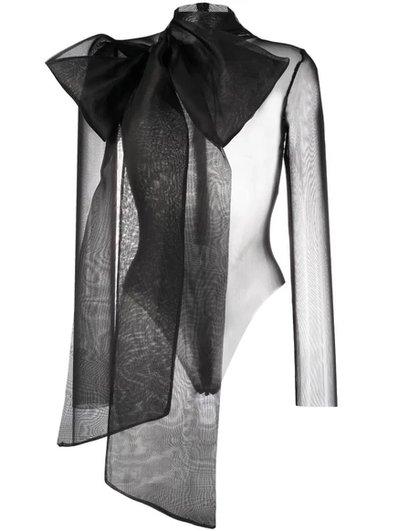 Полупрозрачное боди с бантиком от Atu Body Couture black