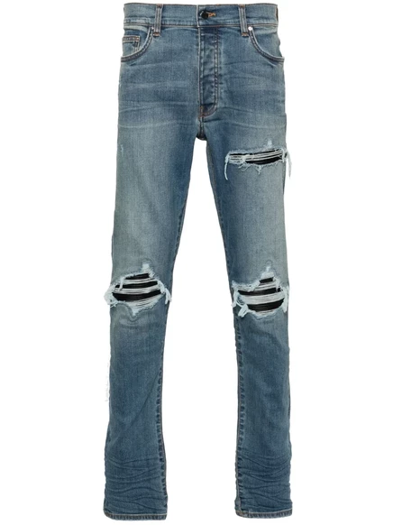 Мужские узкие джинсы Amiri MX1 с потертостями, серые