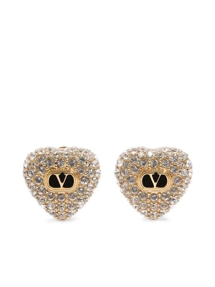 Valentino Garavani Coeur Royal Swarovski-серьги с кристаллами gold