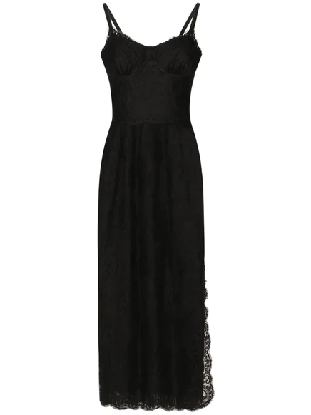 Кружевное платье-комбинация Dolce & Gabbana от Шантильи black