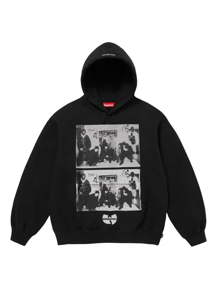 Мужское худи Supreme x Wu-Tang Clan с принтом, черное