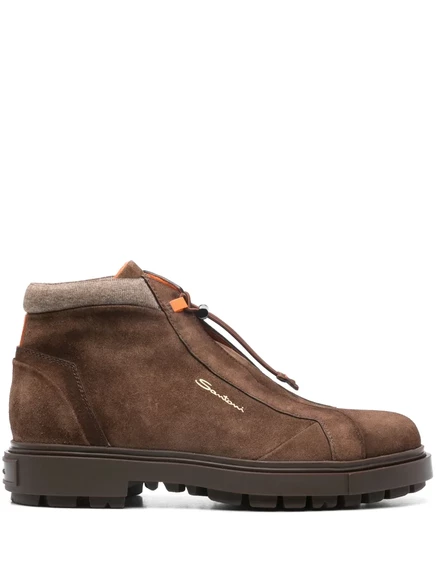 Мужские замшевые ботинки Santoni, коричневые