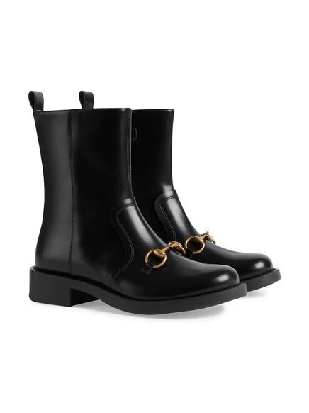 Детские ботинки Gucci Kids Horsebit, черные