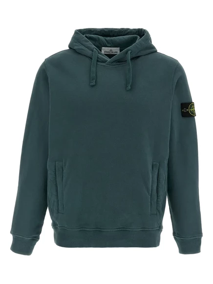 Мужское худи Stone Island с нашивкой Compass, зеленое