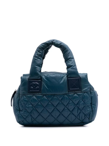 Женская тоут-сумка CHANEL Coco Cocoon стеганая нейлон, синяя