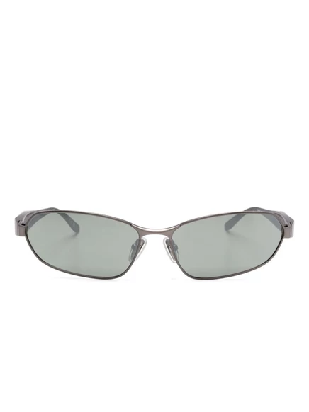 Солнцезащитные очки Balenciaga Eyewear овальные, серебристые