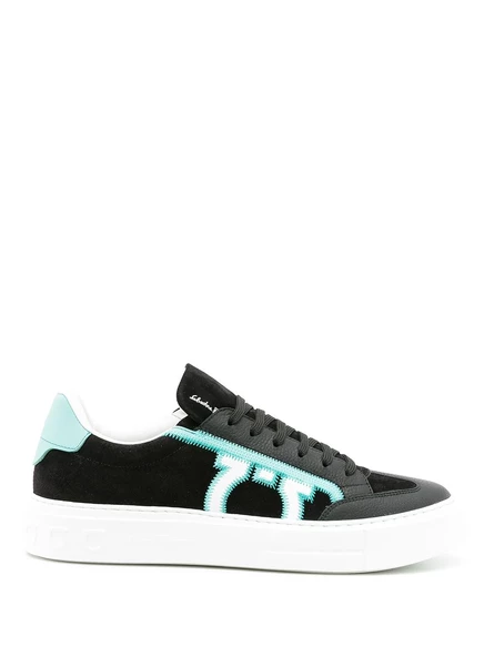 Мужские кроссовки Ferragamo Borg 5 кожаные, черные