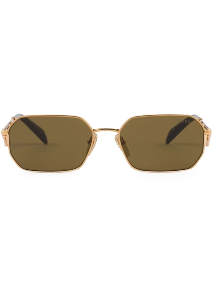 Солнцезащитные очки в прямоугольной оправе с треугольным логотипом Prada Eyewear gold