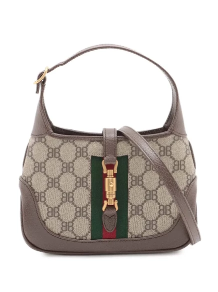 Бывшая в употреблении сумка Gucci 2016-2025 Balenciaga The Hacker Project Mini GG Supreme Web Jackie 1961 через плечо brown