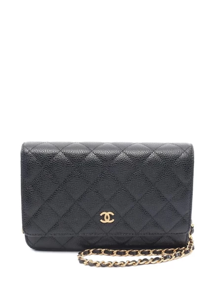 Женский кошелек Chanel на цепочке, черный