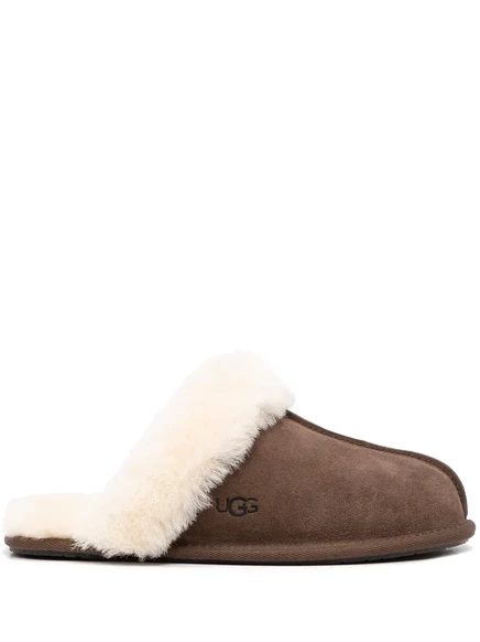 Женские тапочки Ugg Scuffette II с овчиной, коричневые