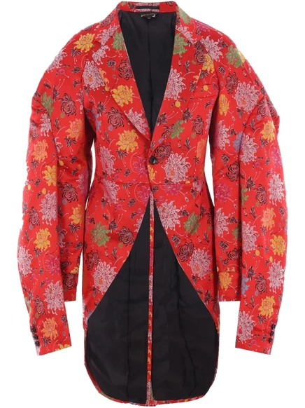 Женский жакет COMME des GARONS из цветочного жаккарда, красный