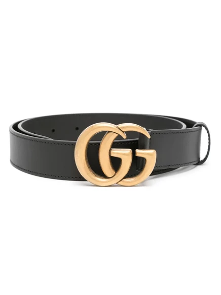Ремень Gucci GG Marmont из телячьей кожи, черный