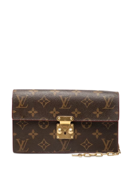 Женская поясная сумка Louis Vuitton Monogram S Lock Pouch MM, коричневая