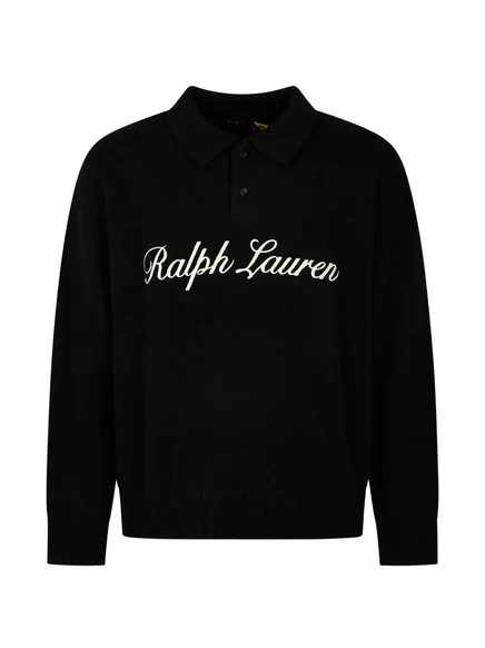 Мужской свитер Polo Ralph Lauren с воротником поло, черный