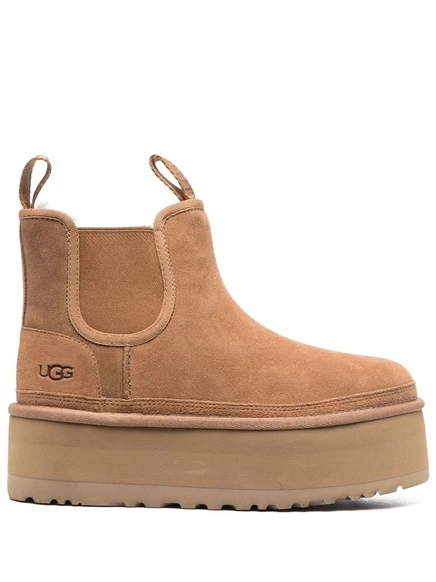 Женские челси UGG Classic Mini на платформе, коричневые