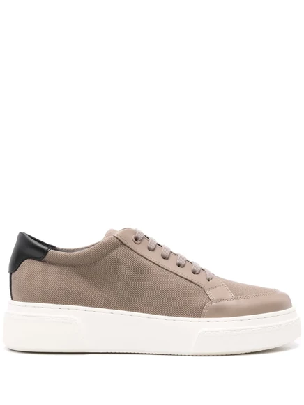 Парусиновые кроссовки Giorgio Armani на шнуровке neutrals