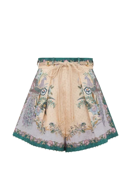 Женские льняные шорты Zimmermann Indra, бежевые