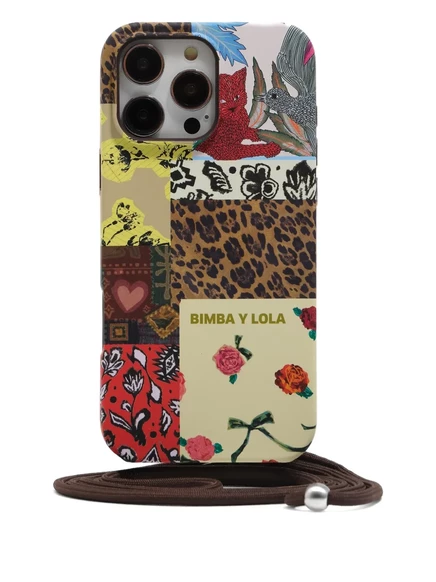 Чехол для iPhone 16 Pro Max BIMBA Y LOLA пэчворк, коричневый