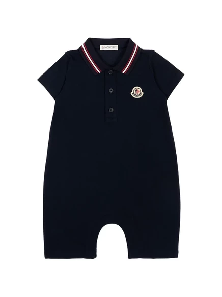 Комбинезон для мальчика Moncler Enfant с воротником-поло, синий