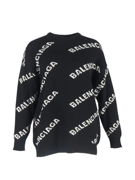 Женский свитер Balenciaga Pre-Owned с логотипом, черный