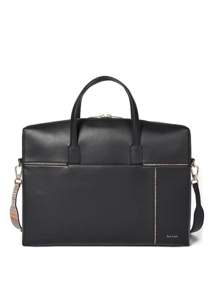 Женская сумка Paul Smith для ноутбука, кожаная, чёрная