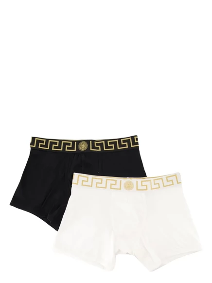 Мужские боксеры Versace Greca Border 2 шт., белый/черный