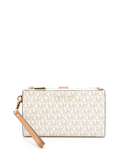 Женский кошелек Michael Kors Jet Set монограммный, нюдовый