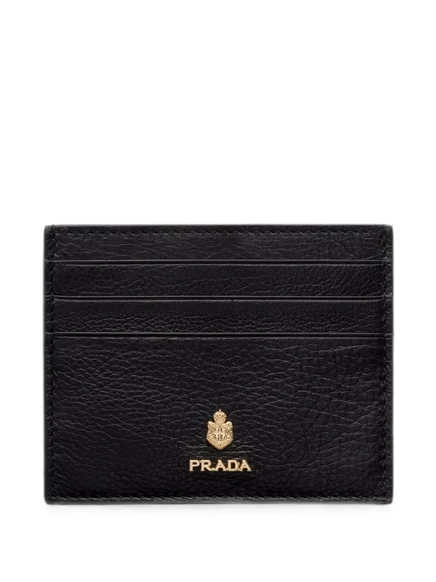 Картхолдер Prada кожаный на 6 карт, черный