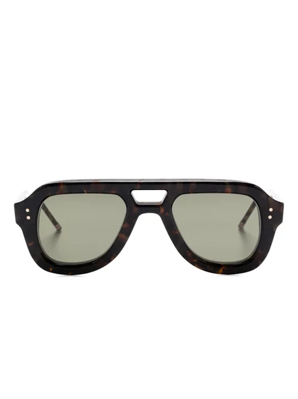 Унисекс солнцезащитные очки Thom Browne Eyewear авиатор, коричневые