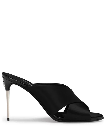 Атласные босоножки Dolce & Gabbana Keira 85 мм black