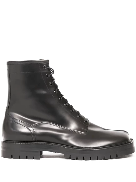 Ботинки на шнуровке Maison Margiela Tabi с раздельным носком black