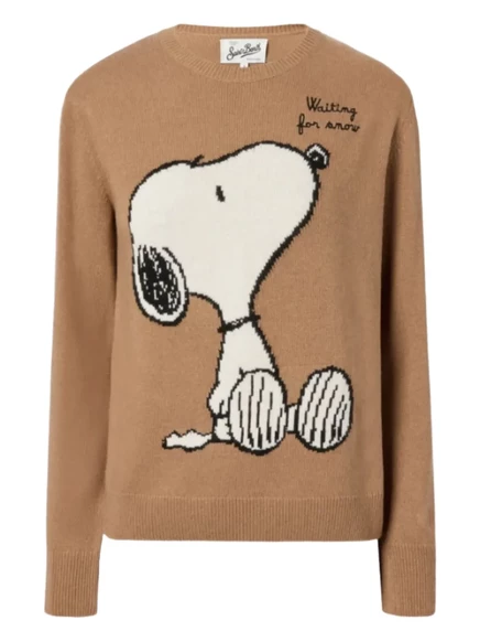 Свитер цвета интарсии MC2 Saint Barth x Peanuts Special Edition с рисунком brown