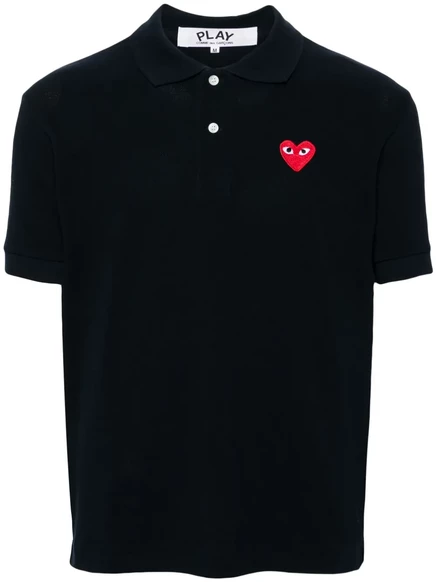 Унисекс поло COMME des GARONS PLAY с нашивкой сердца, синее