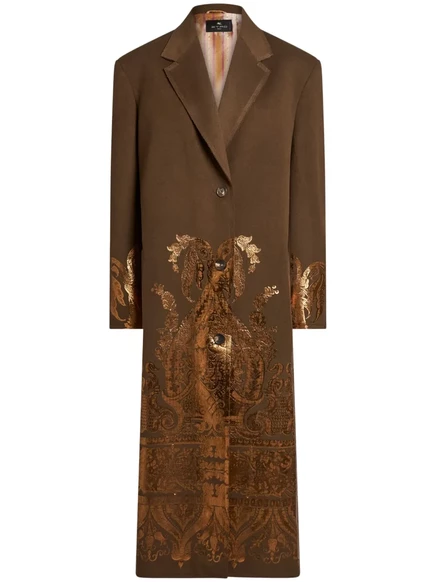 Пальто с металлическим принтом ETRO brown