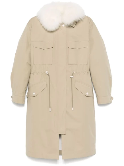 Парка с отделкой из меха Yves Salomon  neutrals