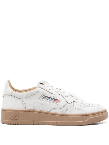 Кроссовки из перфорированной замши Autry white