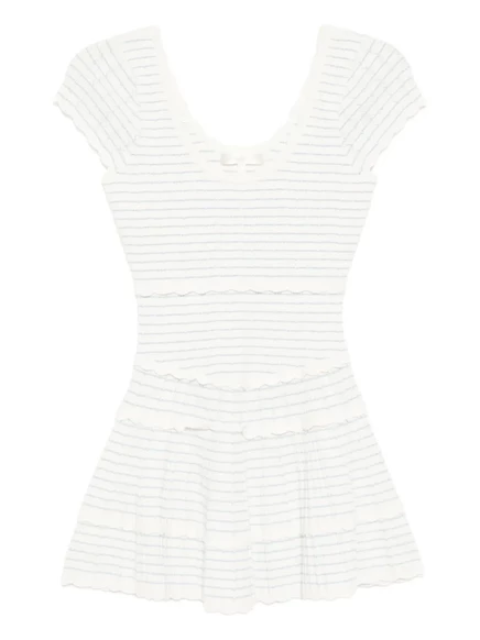 Женское мини-платье LoveShackFancy Elisavette ажурное, белое