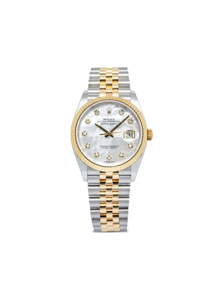 Мужские часы Rolex Datejust 36 мм перл. с брилл., сталь