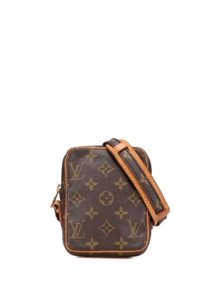 Бывшая в употреблении сумка Louis Vuitton 1988 года выпуска с монограммой Mini Danube через плечо brown
