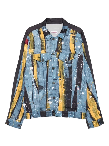 Джинсовая куртка Charles Jeffrey Loverboy с полосами, синяя