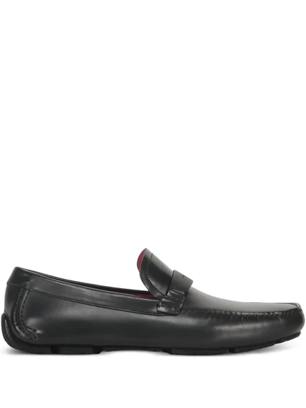 Мужские лоферы Ferragamo кожаные мок-тоу, черные