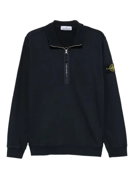 Мужской свитшот Stone Island на полумолнии, синий