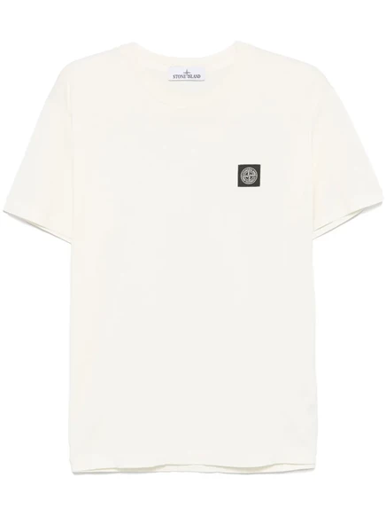 Мужская футболка Stone Island с логотипом, белая
