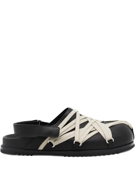 Мокасины Rick Owens с перекрещивающимися кожаными ремешками black