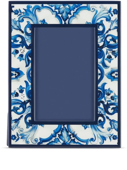Рамка для фотографий с принтом в виде майолики от Dolce & Gabbana blue