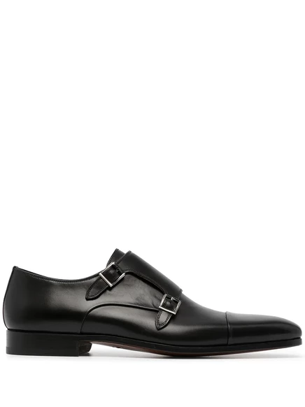 Мужские монки Magnanni кожаные с двумя пряжками, черные