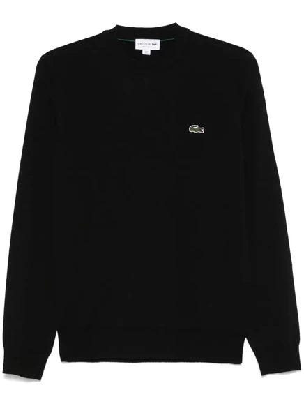 Мужской свитер Lacoste с крокодилом, черный