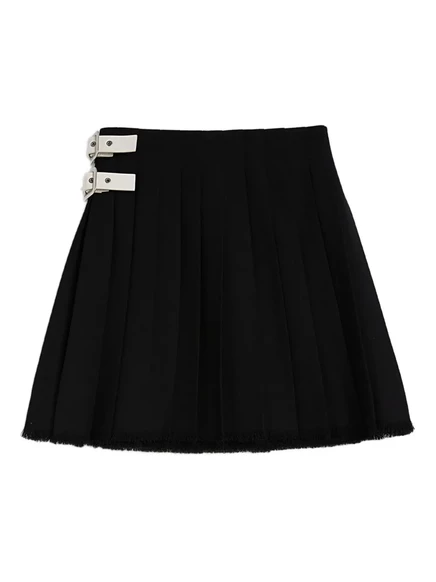 Шерстяная мини-юбка Jil Sander black