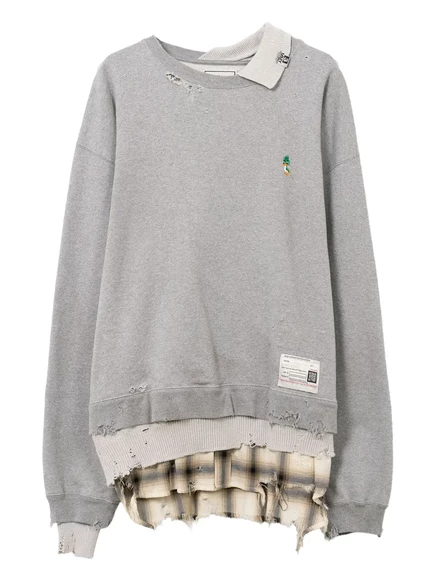 Многослойная потертая толстовка Maison MIHARA YASUHIRO grey